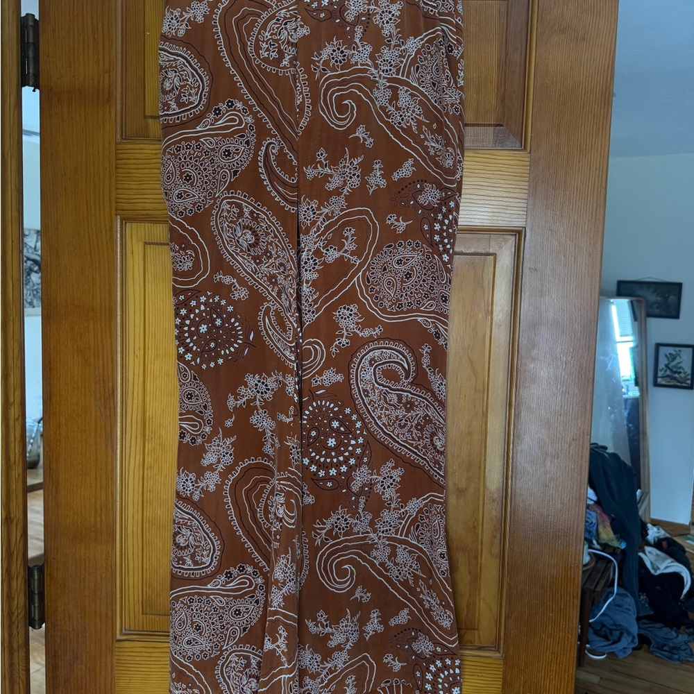 Zara Brown Paisley bandanna pants
